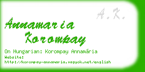 annamaria korompay business card